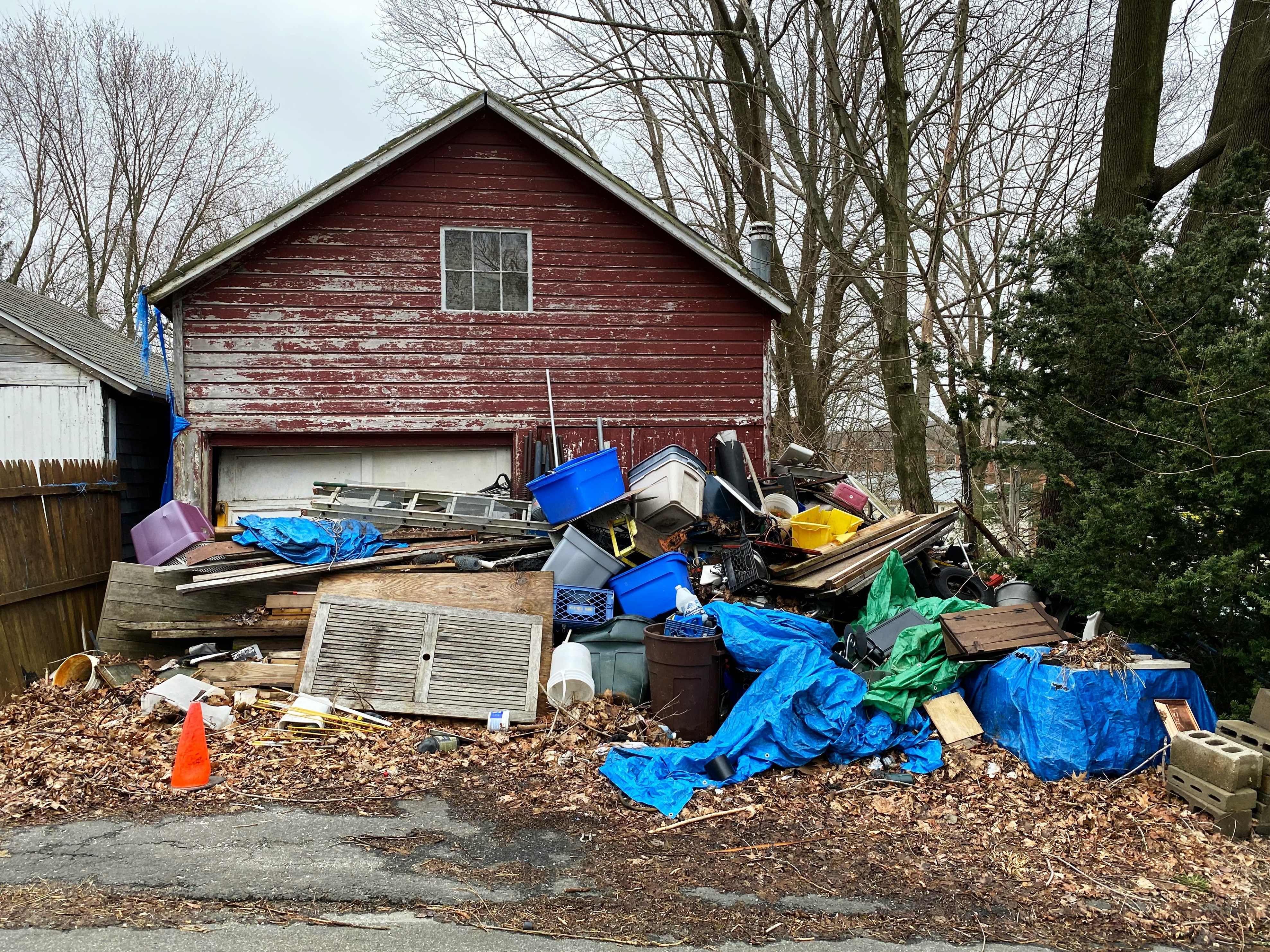 Junk removal crew loading debris